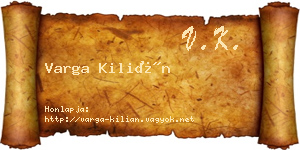 Varga Kilián névjegykártya